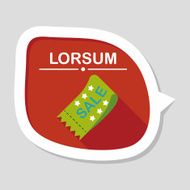 shopping sale coupon flat icon with long shadow eps10 N43