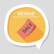 shopping sale coupon flat icon with long shadow eps10 N44