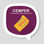 shopping sale coupon flat icon with long shadow eps10 N45