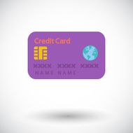 Credit card single flat icon N3