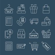 Shopping line icon set N4