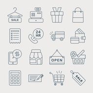 Shopping line icon set N5