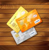 Set of detailed glossy credit cards N2