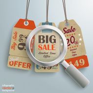 3 Vintage Price Sticker Loupe