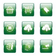 SEO Internet Sign Square Vector Green Icon Design Set 7 N12