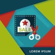 shopping sale coupon flat icon with long shadow eps10 N47