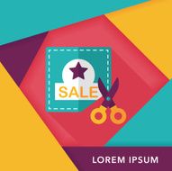 shopping sale coupon flat icon with long shadow eps10 N49