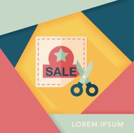shopping sale coupon flat icon with long shadow eps10 N50