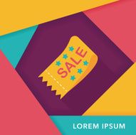 shopping sale coupon flat icon with long shadow eps10 N52