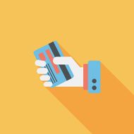 credit card flat icon with long shadow eps10 N83