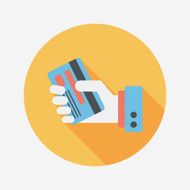 credit card flat icon with long shadow eps10 N84