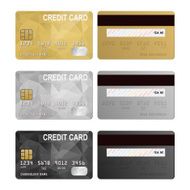 Vector credit cards front and back view