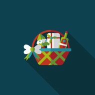 Christmas gift baskets flat icon with long shadow eps10 N60