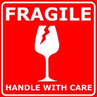 Red sign FRAGILE vector illustration