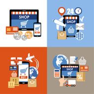 Internet shopping e-commerce online shopping set