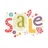 Vector lettering Sale with decorative floral elements
