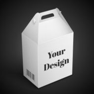 White Package Box Illustration Isolated On Black Background Product Packing N33