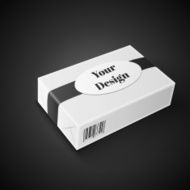 White Package Box Illustration Isolated On Black Background Product Packing N36