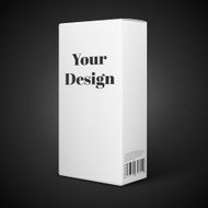 White Package Box Illustration Isolated On Black Background Product Packing N38