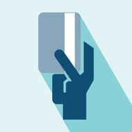 Hand and Card Vector Icon