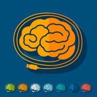 Flat design brain