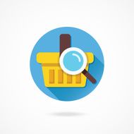 Vector Search Shopping Basket Icon