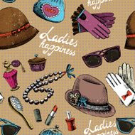 Women pattern with gloves glasses hat perfume and other accessory N2