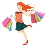 Shopping Spree Sales Girl Woman Lady