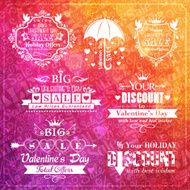 Set of Valentines Day Sale typographic elements N2