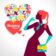 Shopping woman silhouette N5