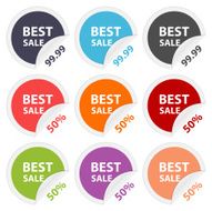 Vector best sale tags on round sticker