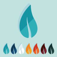 Flat design leaf N4