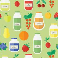 Seamless pattern with jars of jam Vector illustration
