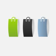 realistic design element shopping bag package
