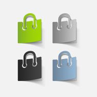 realistic design element grocery bags