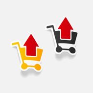 realistic design element grocery cart arrow