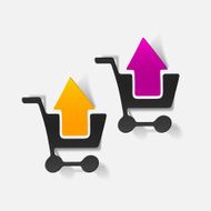 realistic design element grocery cart arrow N2