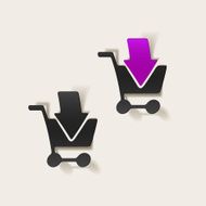 realistic design element grocery cart arrow N3