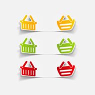 realistic design element food basket N2