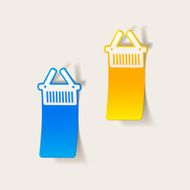 realistic design element food basket N3