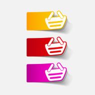 realistic design element food basket N4