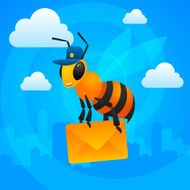 City bee postman holds letter