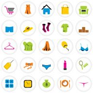 Coloful Icon Set Shopping