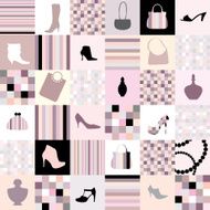 Background of squares with accessories