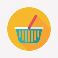 shopping basket flat icon with long shadow eps10 N43