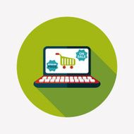 online shopping flat icon with long shadow eps10 N70