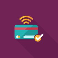 shopping credit card flat icon with long shadow eps10 N15