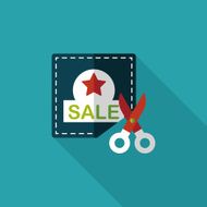 shopping sale coupon flat icon with long shadow eps10 N54