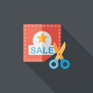 shopping sale coupon flat icon with long shadow eps10 N55