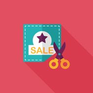 shopping sale coupon flat icon with long shadow eps10 N56